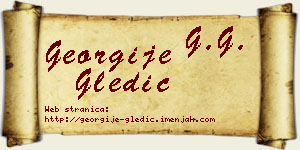 Georgije Gledić vizit kartica
